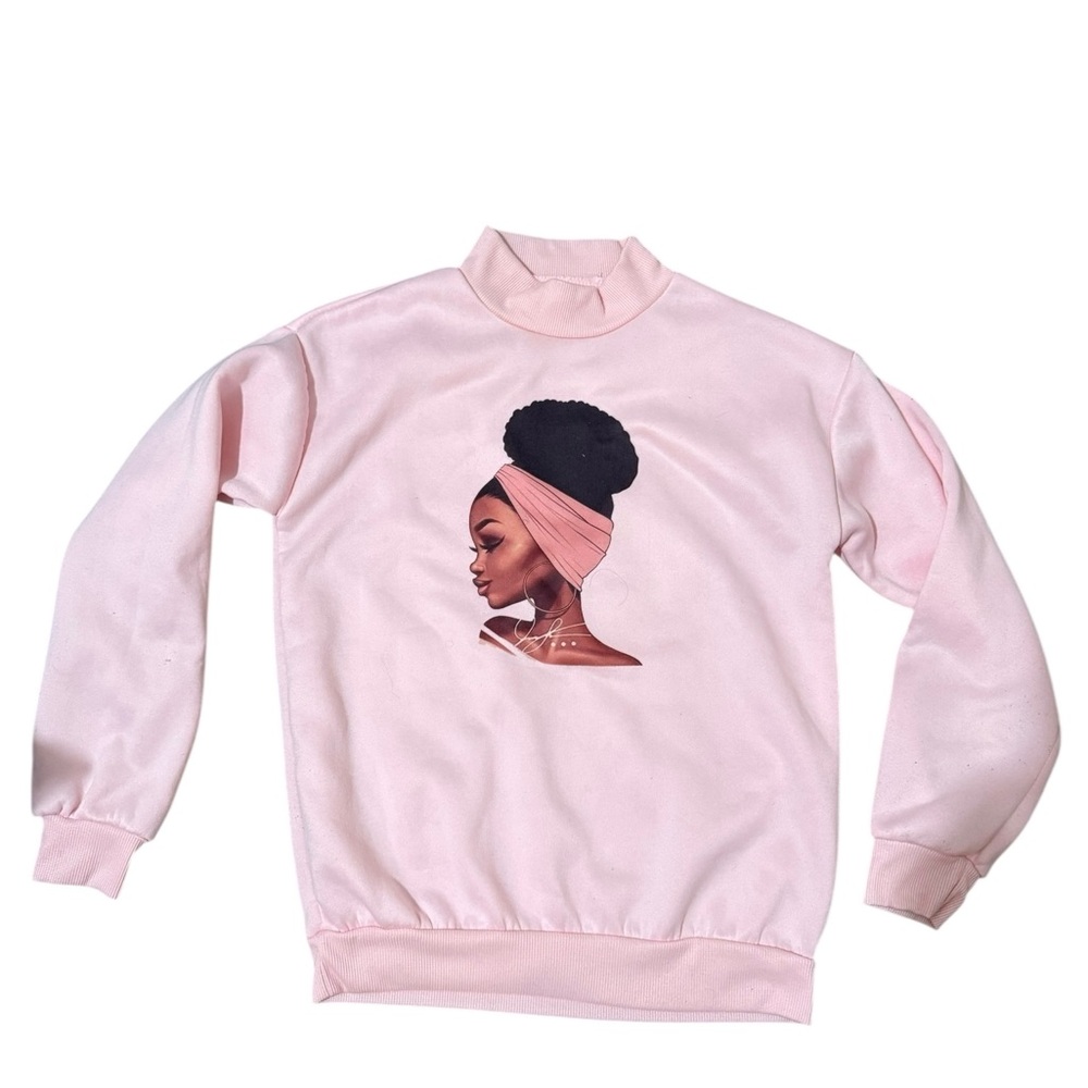 Pink Graphic African American Women Sweatshirt Black Woman - Picture 3 of 8
